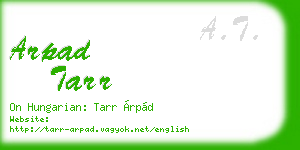 arpad tarr business card