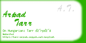 arpad tarr business card